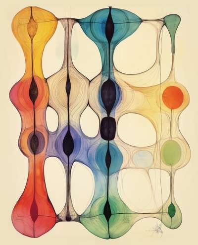 Venini Network #5 - Original geometric art print by Edmund Dantes Studio